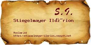 Stiegelmayer Ilárion névjegykártya